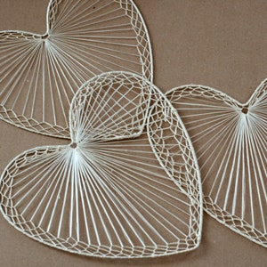 Naturally Woven Vintage Raffia Heart Fans/Deadstock/Bohemian Wall Decor/Wicker/Wedding Decor afbeelding 3