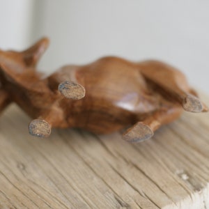 Vintage Solid Wood Water Buffalo Sculpture image 8
