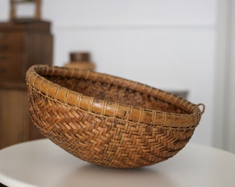 Vintage Large Woven Natural Winnowing Basket/Wall Basket