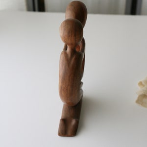 11 3/4Vintage Abstract Wood Lovers Sculpture image 4