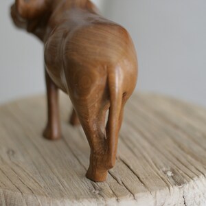 Vintage Solid Wood Water Buffalo Sculpture image 7
