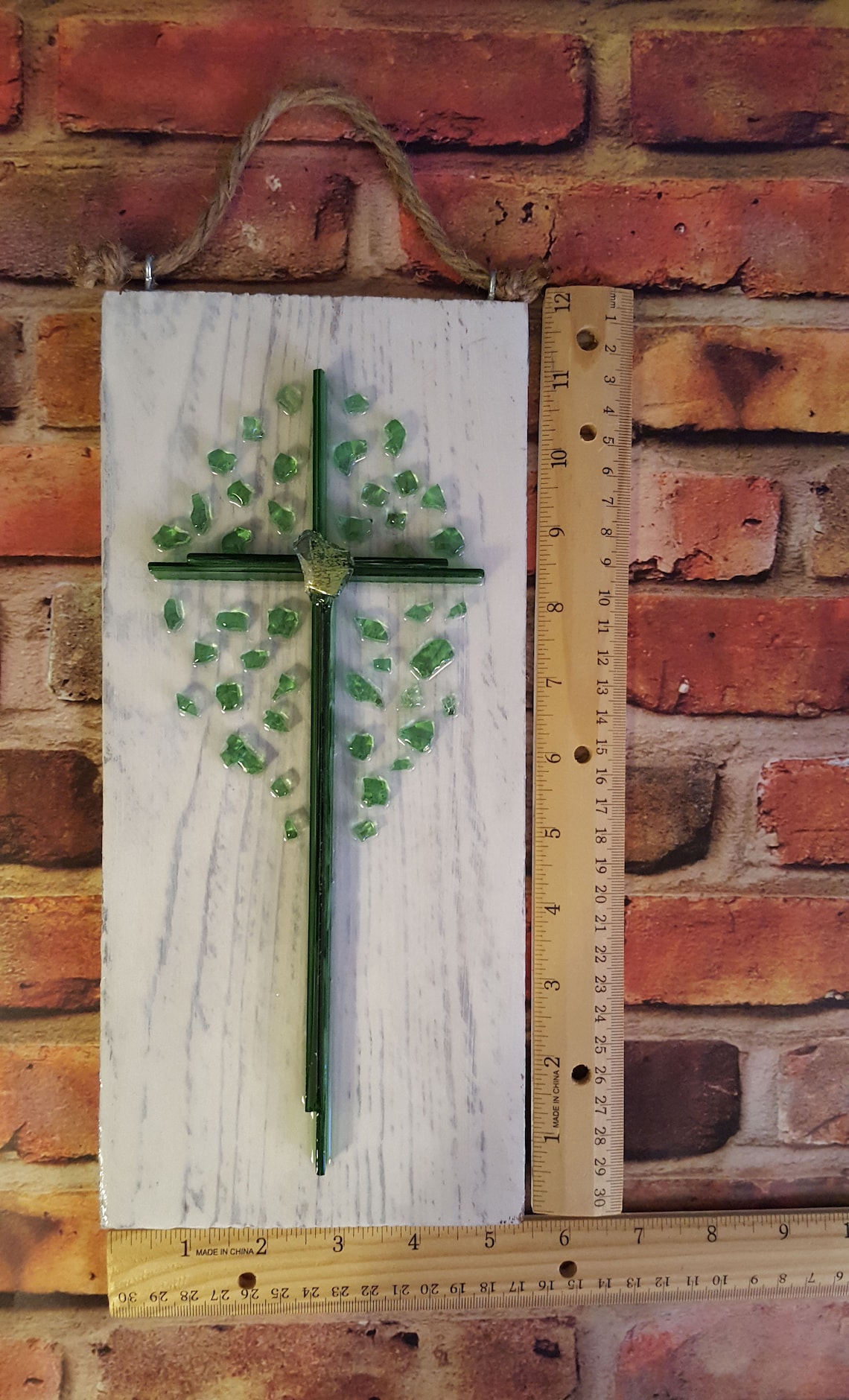 Crushed Glass Stained Glass Cross Rustic Farmhouse Etsy