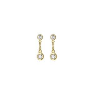 Diamond Deco Midi Earrings, Sterling Silver Earrings, 14 K gold plated