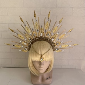 Venetian Goddess Crown Boho Headband Loose Accessory Gold Crown Boho Tiara