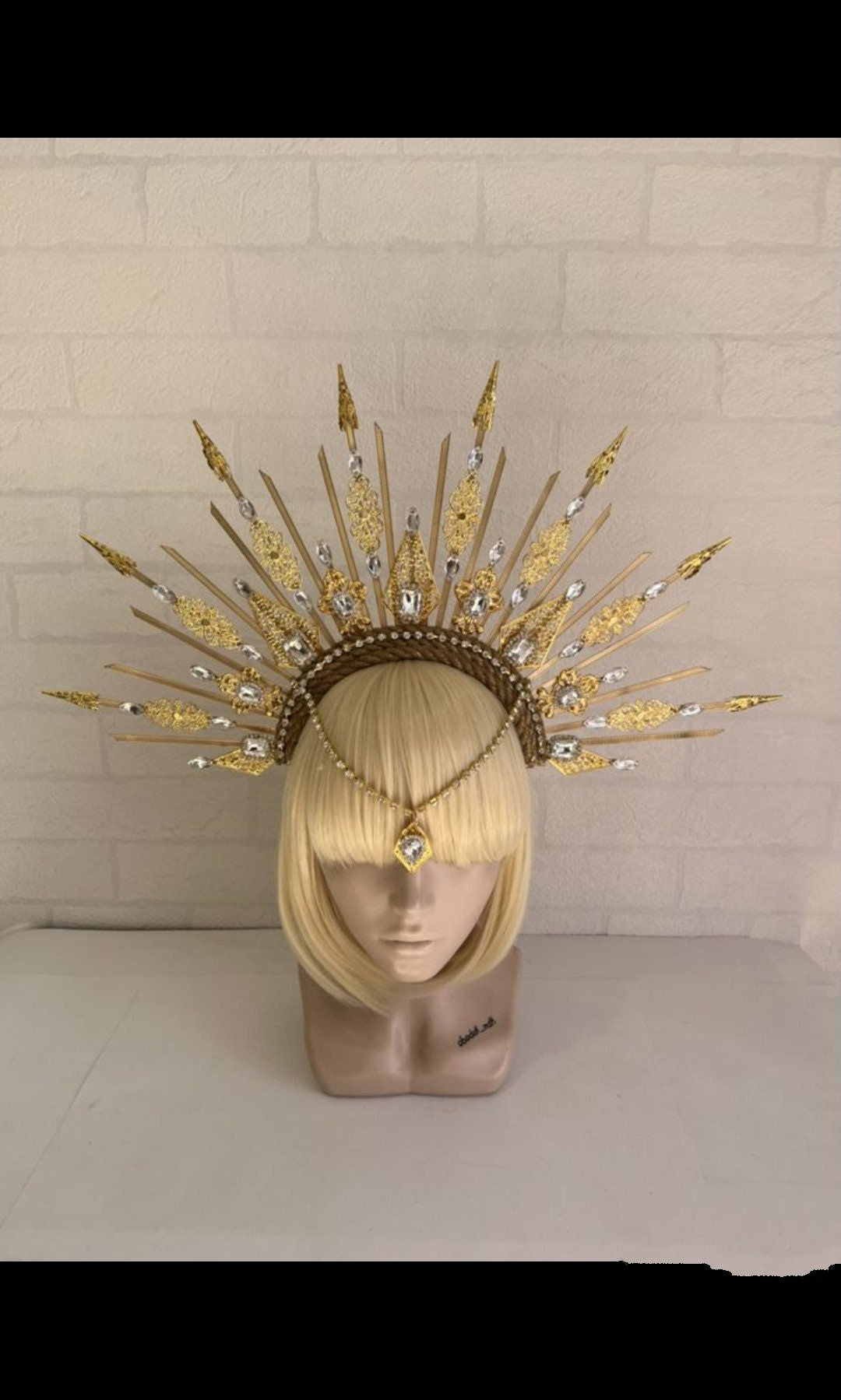 Venetian Goddess Crown Boho Headband Loose Accessory Gold Crown Boho Tiara