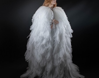 Feather cape,feather coat,from imitation ostrich feather cape,feather stole,festival clothing, wedding cape,wedding clothing isolon feathers
