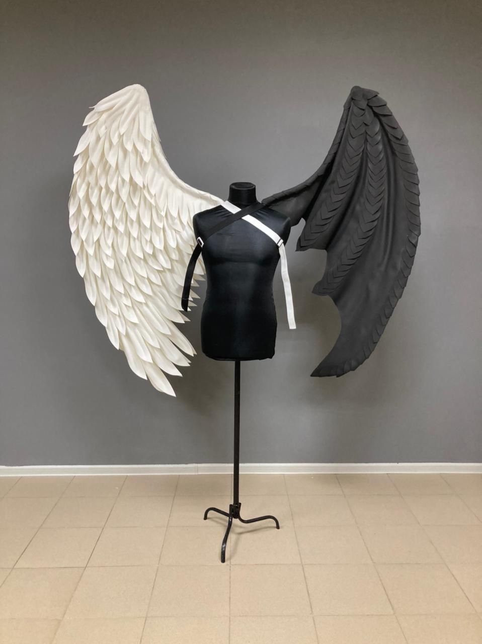  RWUDV Black Angel Wings Costume Feather Angel Wings