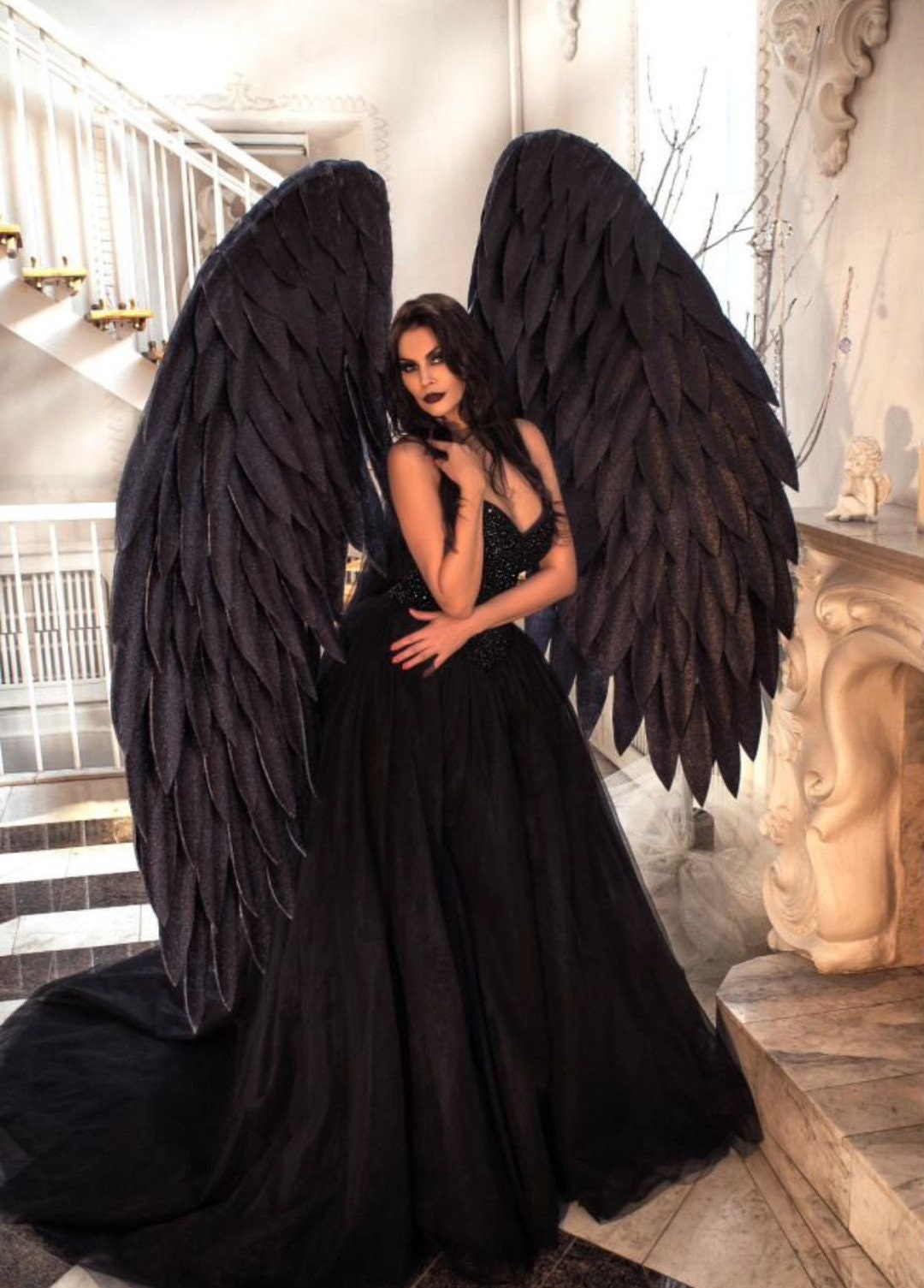 Black Wings, Black Angel Wings, Halloween Wings, Maleficent Black Wings, Black Angel Wings, Halloween Wings, Maleficent
