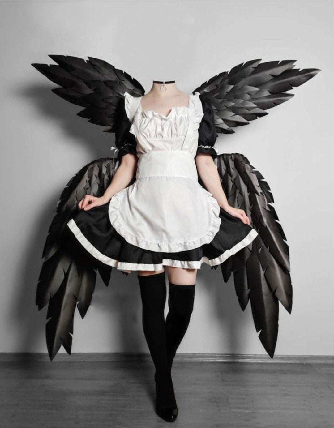 Buy large realistic black angel wings costume Dark lord