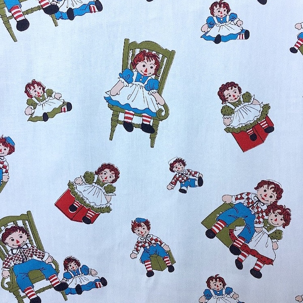 Adorabile vintage Raggedy Ann e Andy Fabric