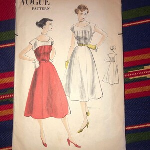 Patrón de costura vintage de Vogue de 1951, patrón de vestido 7345