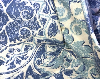 Blaues Florales Design Vintage Baumwollstoff Waverly