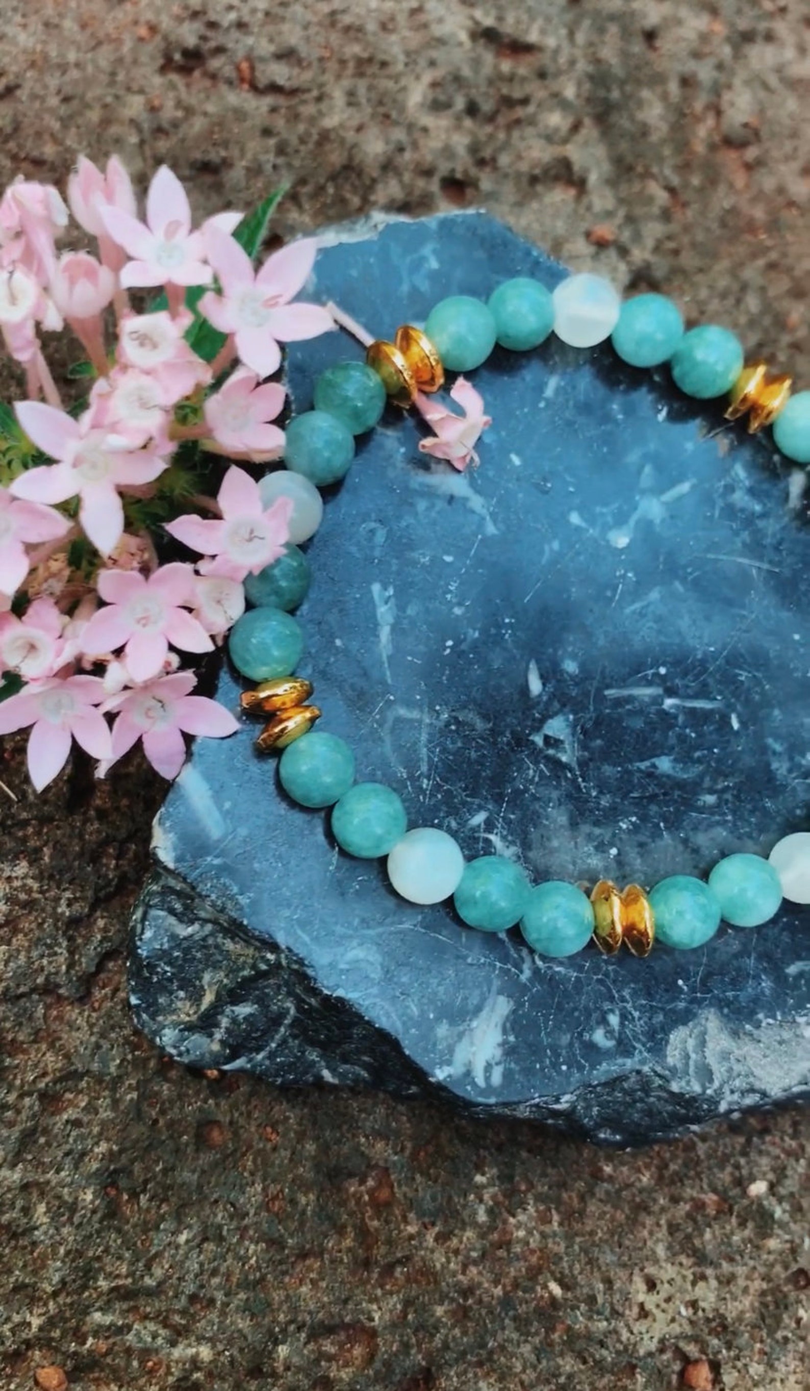 Jade and Moonstone Gem Bracelet Etsy