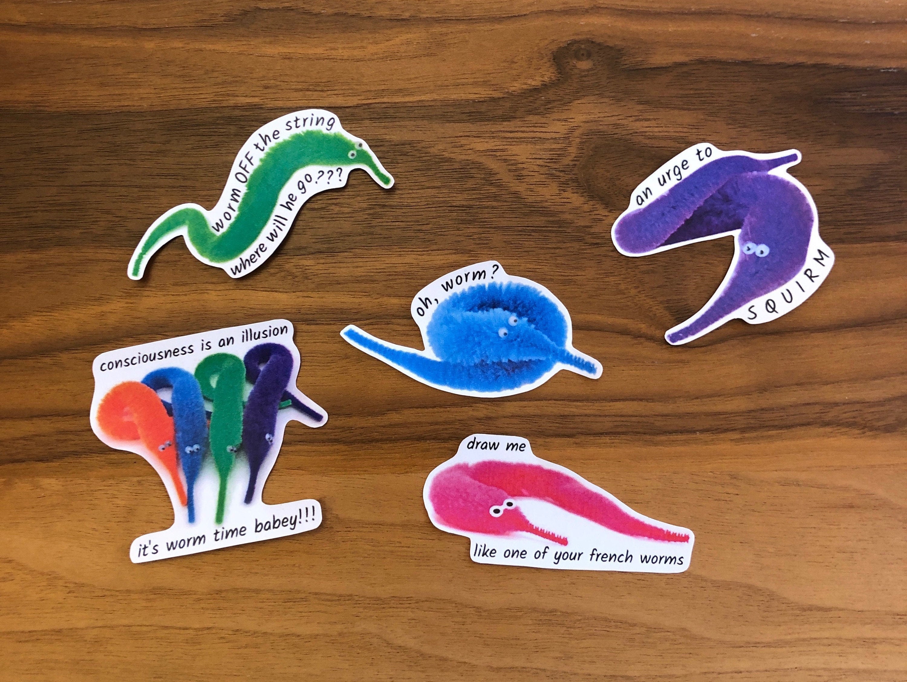 Worm On A String Memes Sticker Pack Etsy