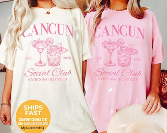 Cancun Bachelorette Shirts For Bride Custom Bachelorette Party Shirts Personalized Bachelorette Gifts For Bridal Party Gifts For Bridesmaids