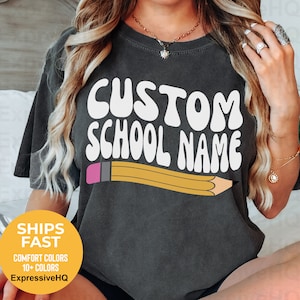 Custom Teacher Shirts Custom School Shirt Teacher Team Shirts, Custom School Spirit Tee Personalized Elementary Tee Custom Teacher Name Gift