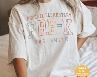 Custom Teacher Shirts Pre K Teacher Shirt Custom School Shirt Personalized Comfort Colors Teacher Tshirt Elementary Back To School