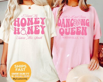 Disco Bachelorette Shirts Brides Last Disco Bachelorette Hippie Disco Bride Shirt Dancing Queen She Found Her Honey Honey Shirt for Bride