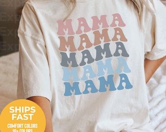 Mama Shirt for mothers day gift from daughter, Groovy Mama TShirt for birthday gift for her, Baby Shower Gift, Christmas Gift For Mom