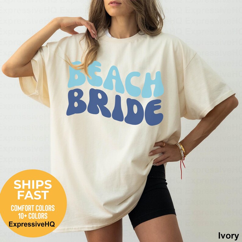Camisas para despedida de soltera, playeras, playeras, colores cómodos, playeras, playeras, damas de honor, para fiesta de despedida de soltera, tema playero, último chapuzón imagen 2