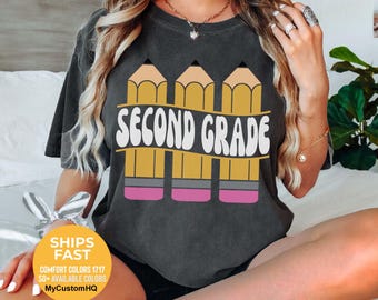 Second Grade Teacher Shirt 2nd Grade Teacher Shirt Retro Teacher Shirts For Teacher Appreciation Gifts Pencil Shirt Back To School