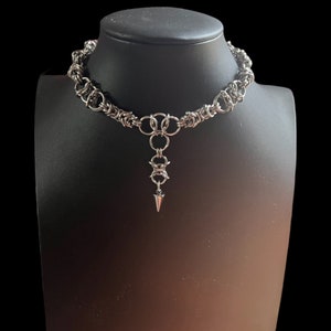 EROS spiked chainmail choker,punk necklace,chains for men,chains for women,gift for boyfriend,chainmail necklace,affordable gifts