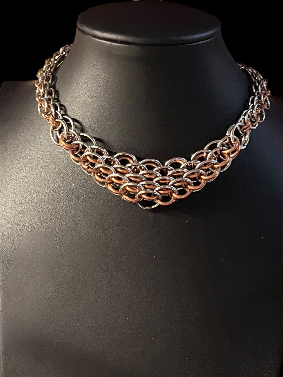 Copper Stainless Steel Dragonscale Chainmail Punk Choker Etsy