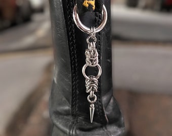 BLYTHE Boot charms chainmail stainless steel boot jewelry for her, holiday gift for him, anniversary gift for boyfriend, shoe jewelry