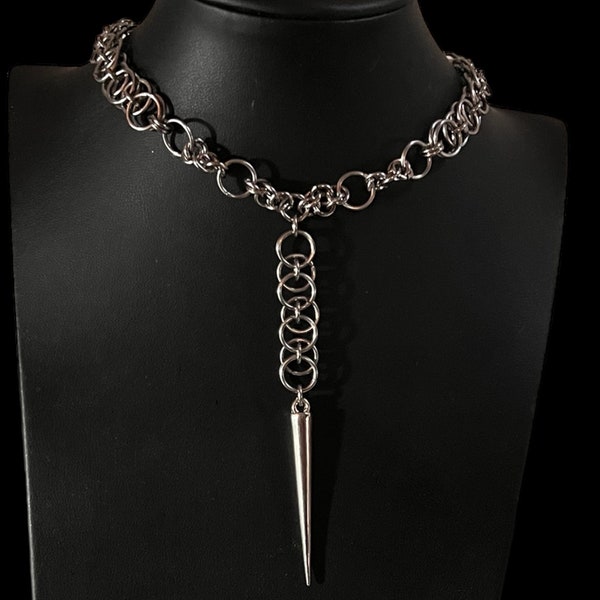 TEMPTRESS chainmail choker, stainless steel,punk necklace,chains for men,chains for women,chainmail necklace,affordable gifts, spiked