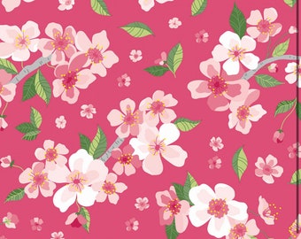 Orchard Cherry Fabric | Cherry Blossom Fabric | Floral Fabric | Flower Garden Fabric | Riley Blake Designs