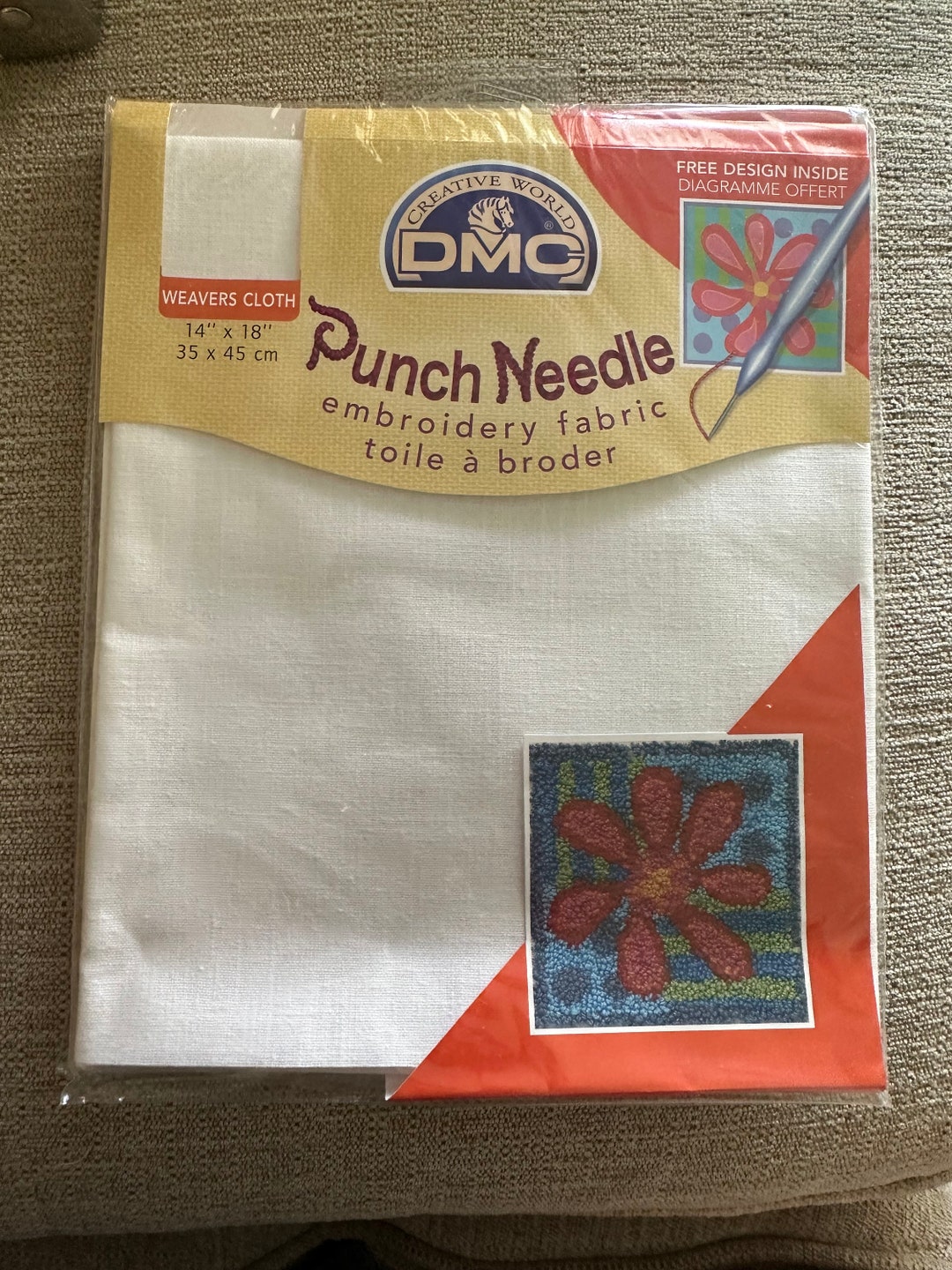 DMC Punch Needle Embroidery Fabric White 14 X 18 Etsy