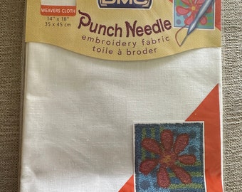 DMC Punch Needle Embroidery Fabric White 14" x 18"