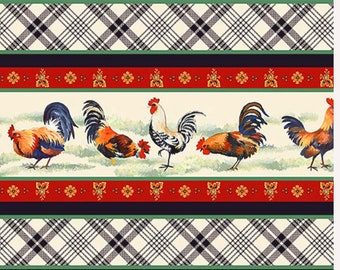 Rooster Farm House Fabric  | Chicken Fabric | P & B Textiles Fabric | 100% Cotton Fabric