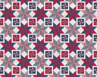 Let Freedom Soar Fabric | Patriotic Patchwork Fabric | Patriotic Fabric | Riley Blake Fabric | 100% Cotton