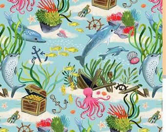 You’re A Catch Fabric | Under the Sea Fabric | Fish Fabric | Dear Stella Fabric | 100% Cotton Fabric