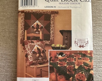 Simplicity 9788 Quilt Block Club Lesson Holiday Edition #5 Halloween and Thanksgiving Quilt Pattern NEW