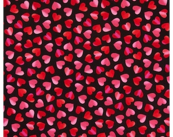 Red Hearts Fabric | Ombré Fabric | Hearts & Dots Fabric | Timeless Treadures | Cotton Fabric