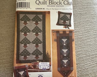 Simplicity 9856 Quilt Block Club Holiday Edition Lesson #6 Ring in the Season and Celebration Toast Quilt Pattern NEW