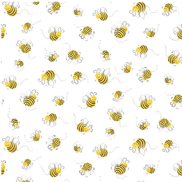 Susy Bees Fabric | Bumble Bee Fabric | Bee Fabric | Susy Bees| Cotton Fabric