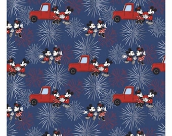 Mickey and Minnie Fabric | Minnie Mouse Fabric | Mickey Mouse Fabric | 4th of July Fabric | Patriotic Fabric