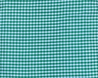 Seersucker Fabric | Green Seersucker Fabric | Gingham Check Fabric | 100% Cotton Fabric | 46” x 44”