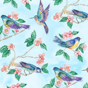 Fanciful Flight | Beautiful Birds Fabric | Song Bird Fabric | Birds Fabric | Bird Fabric | Wilmington Prints Fabric | 100% Cotton Fabric