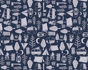 Chop it Like it’s Hot Fabric | Got Wood? - Midnight Fabric | Camping Fabric | Dear Stella Fabric | 100% Cotton Fabric