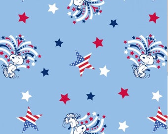 Snoopy Patriotic Fabric | Peanuts Fabric | Patriotic Fabric | 4th of July Fabric | USA Fabric | 100% Cotton Fabric