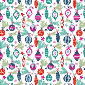 Christmas Joy Fabric | Christmas Ornament Fabric | Christmas Fabric | Winter Fabric | Craft Cotton Co Fabric | Cotton Fabric