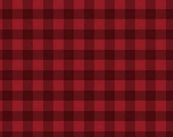 Farmhouse Christmas Fabric | Red Gingham Check Fabric | Christmas Fabric | Riley Blake Fabric