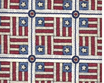 Patriotic Flag Fabric | Americana Flag Fabric | Patriotic Fabric | 4th of July Fabric |  An Old Fashioned 4th Fabric | Cotton Fabric