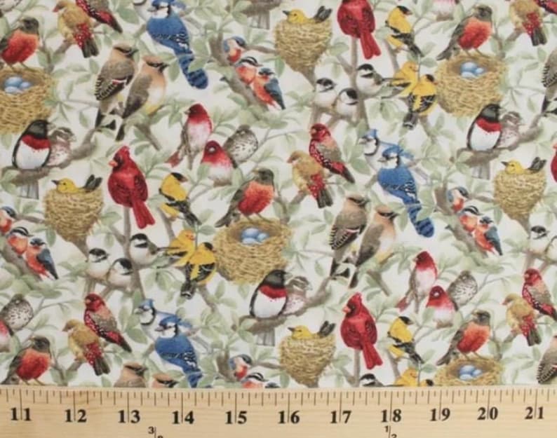Beautiful Birds Fabric | Song Bird Fabric | Birds Fabric | Bird Fabric | Elizabeths Studio Fabric | Cotton Fabric | 4320 image 4
