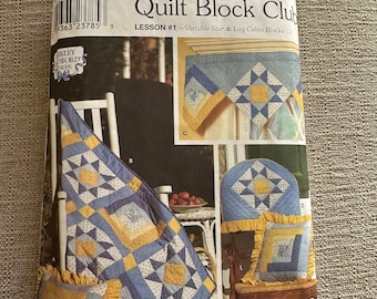 Simplicity 9169 Quilt Block Club Lesson #1 Variable Star and Log Cabin Blocks Pattern NEW