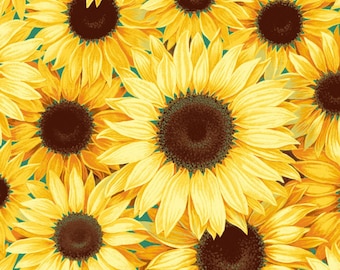 Sunflowers Floral Fabric | Sunflower Fabric | Flower Fabric | Fabric Traditions | Cotton Fabric